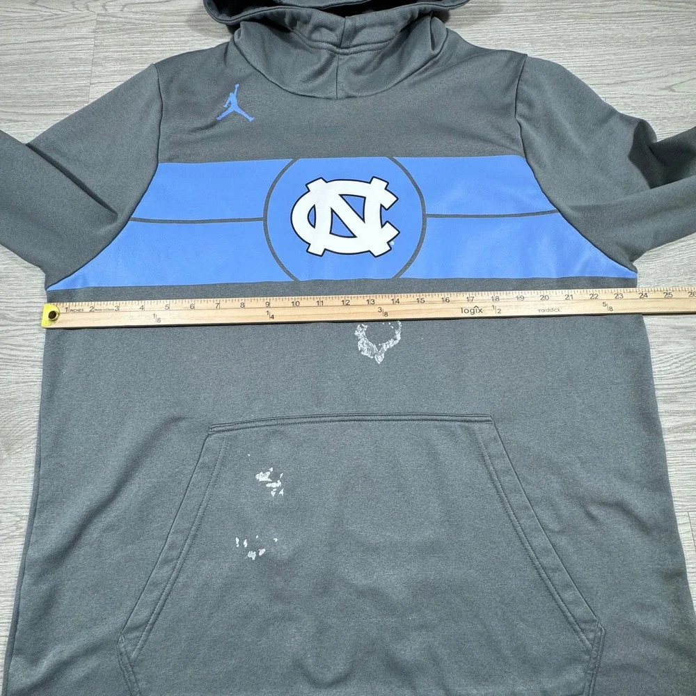 Jordan Mens Hoodie‎ UNC North Carolina Tar Heels Gray XL Dri-FIT